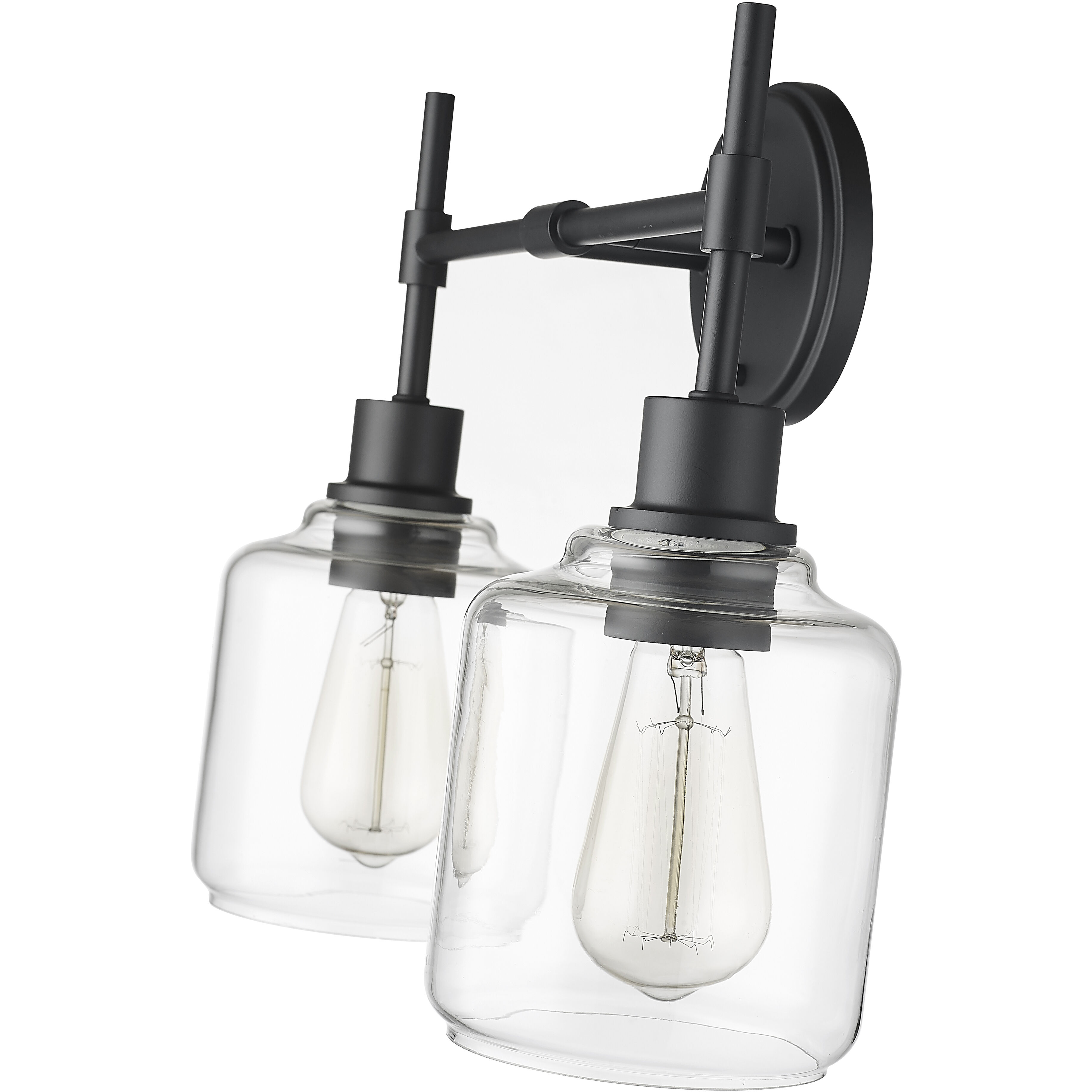 Asheville 2 Light 17.5 inch Matte Black Vanity Light Wall Light